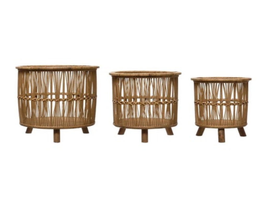 Bamboo Footed Basket