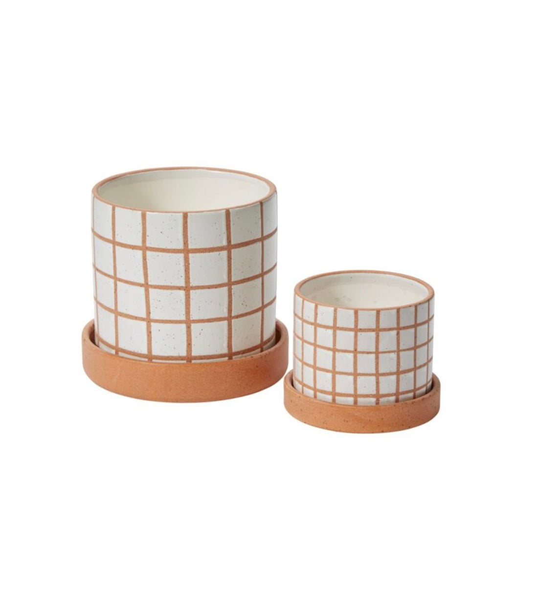 Gridline Pot and Saucer