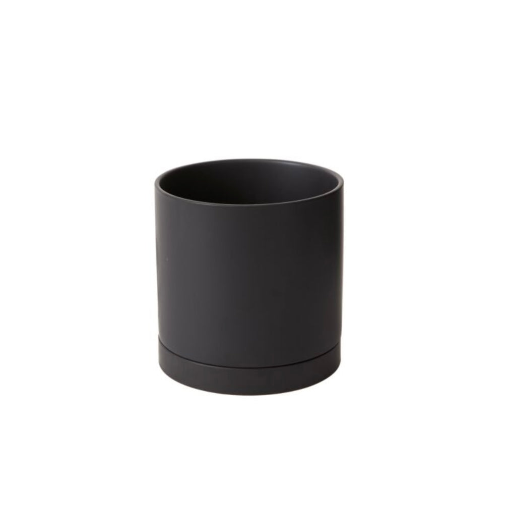Romey Pot with Saucer | Black
