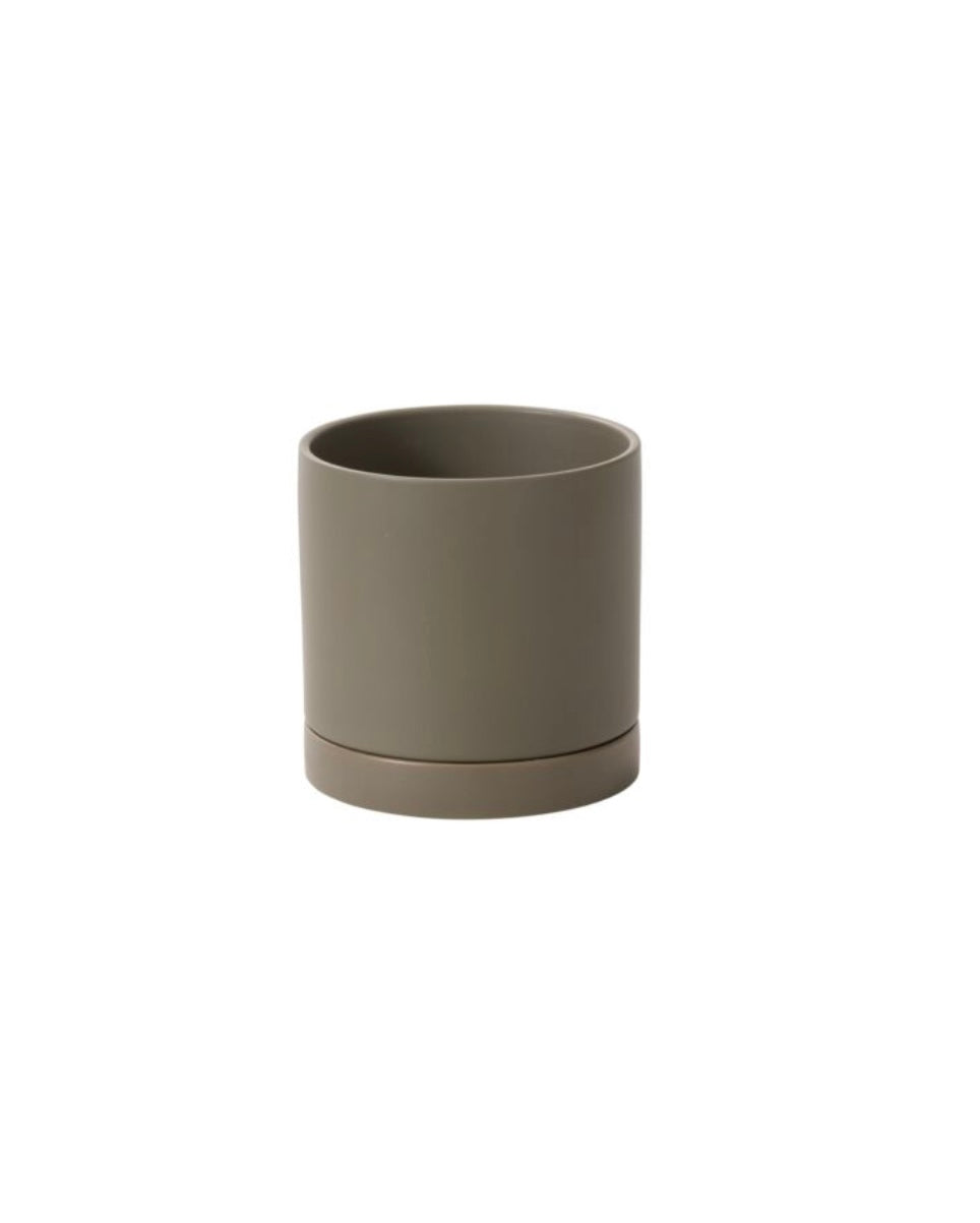 Romey Pot with Saucer | Moss