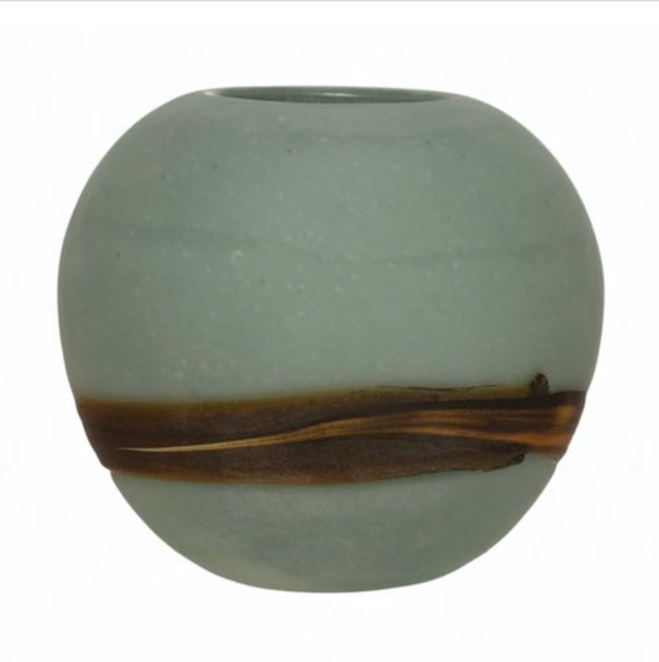 Frosted Glass Round Vase