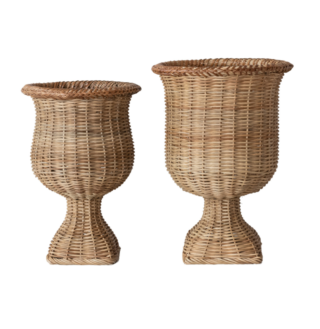 Rattan Urn