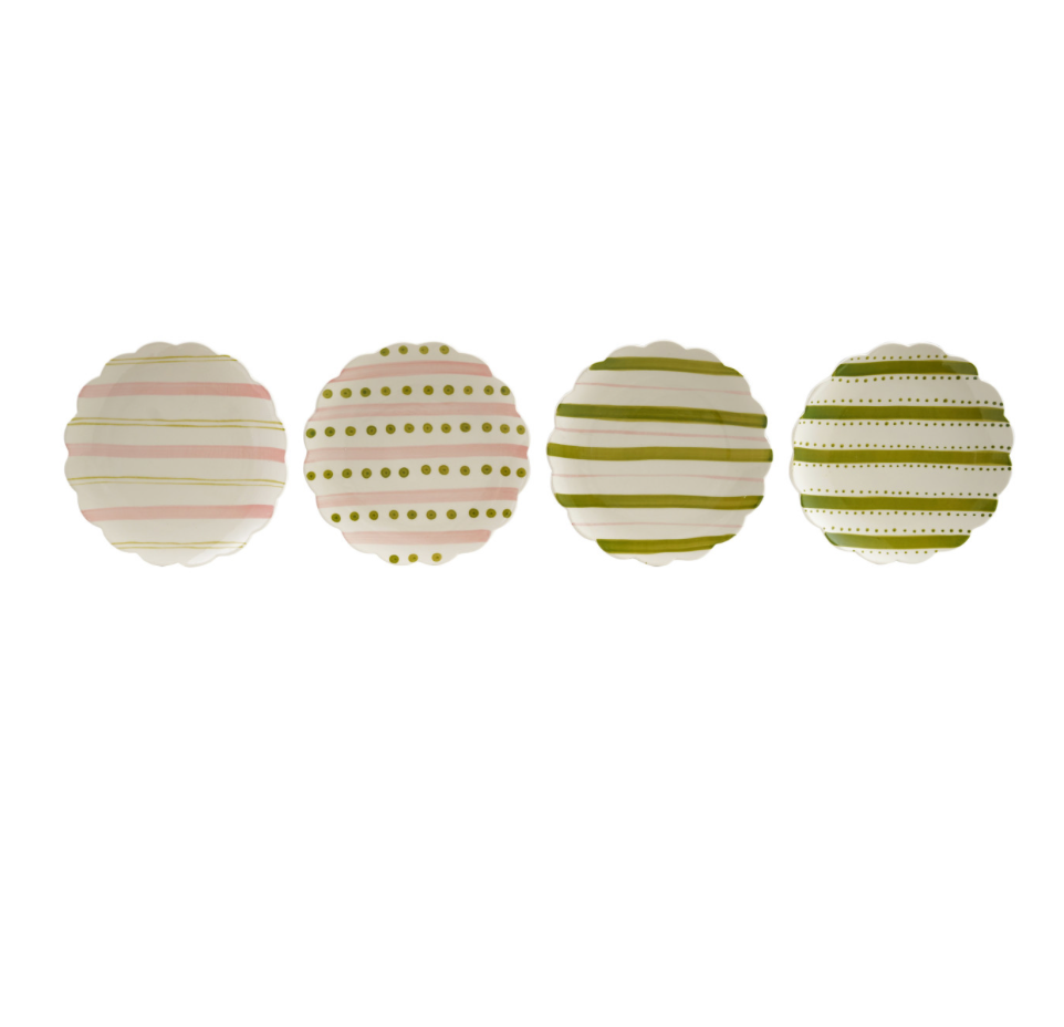 Scalloped Striped Plates