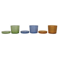 Hand Blown Glass Planter and Saucer